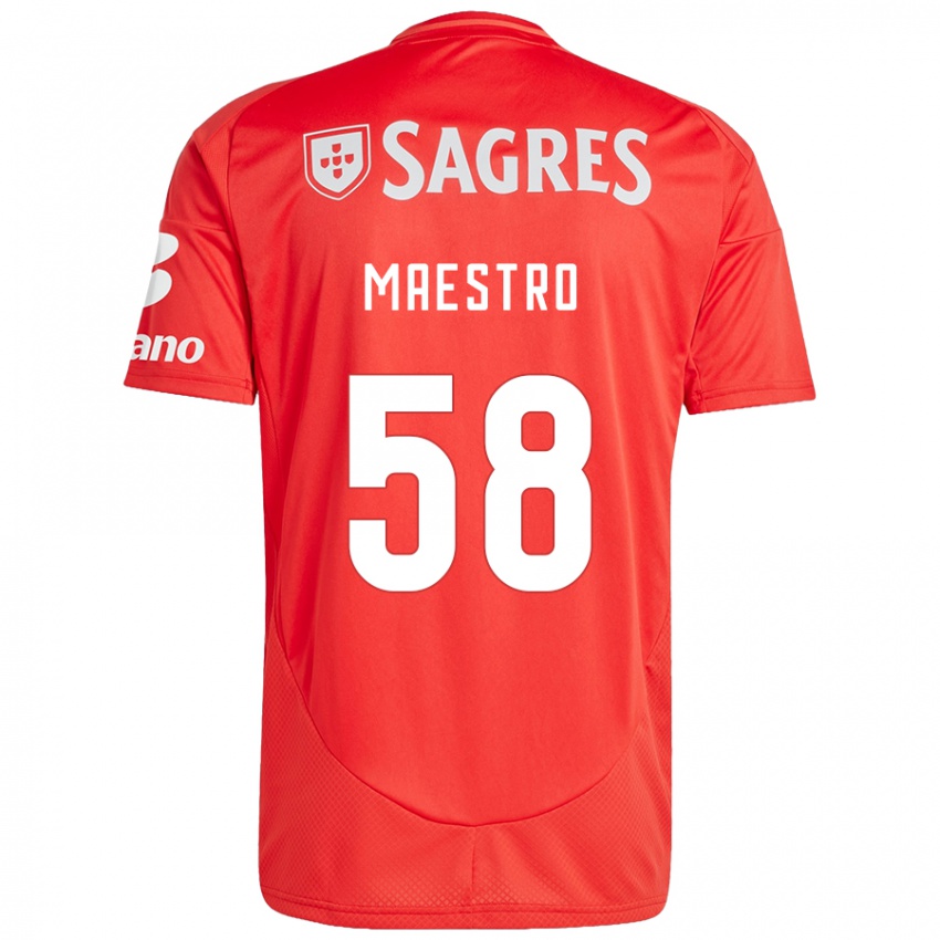 Férfi Maestro #58 Piros Fehér Hazai Jersey 2024/25 Mez Póló Ing