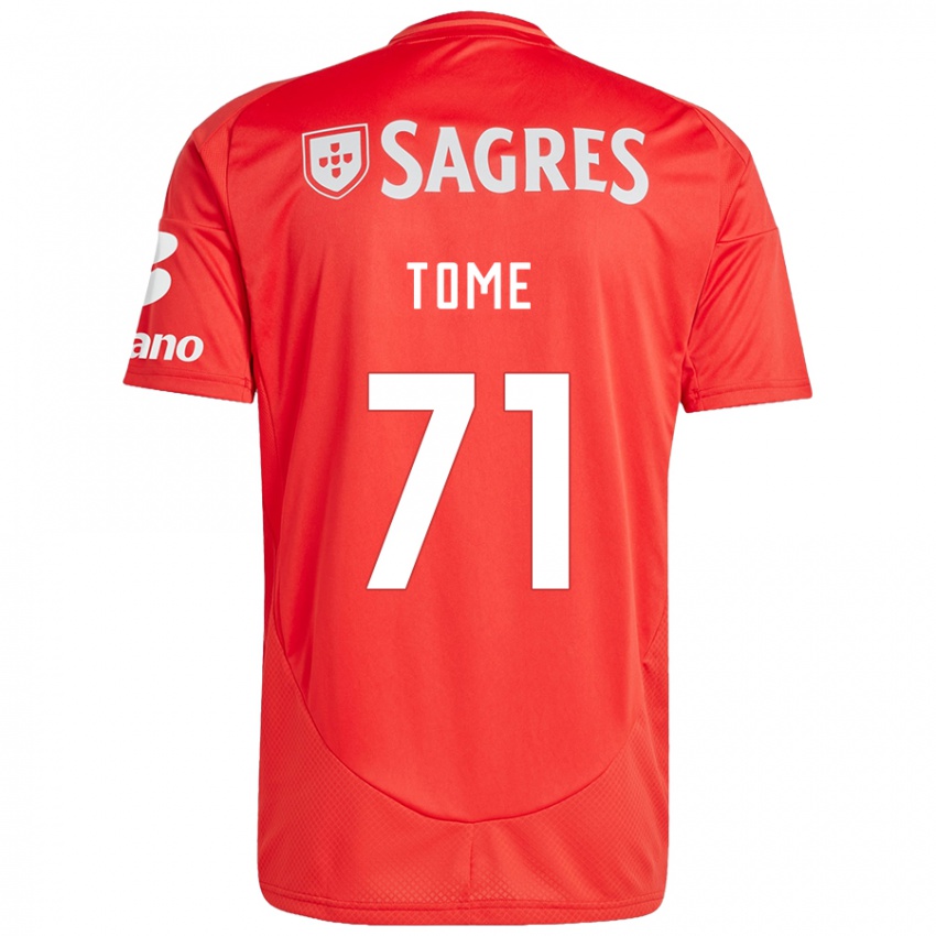 Férfi Joao Tome #71 Piros Fehér Hazai Jersey 2024/25 Mez Póló Ing