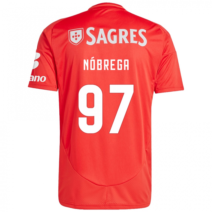 Férfi Ricardo Nóbrega #97 Piros Fehér Hazai Jersey 2024/25 Mez Póló Ing