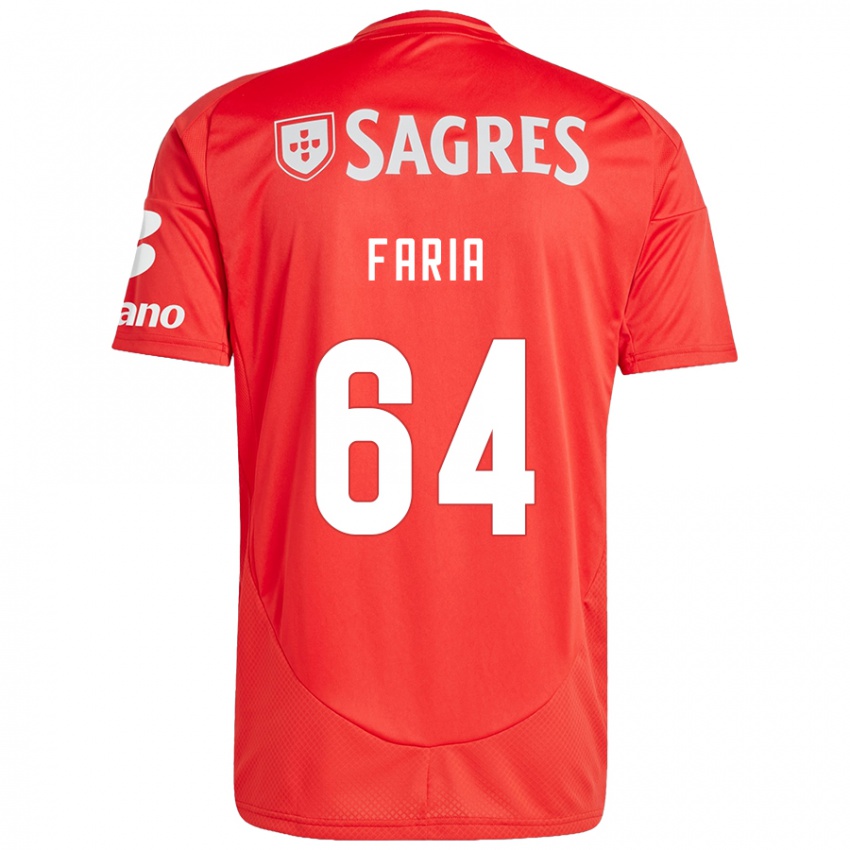 Férfi Hugo Faria #64 Piros Fehér Hazai Jersey 2024/25 Mez Póló Ing