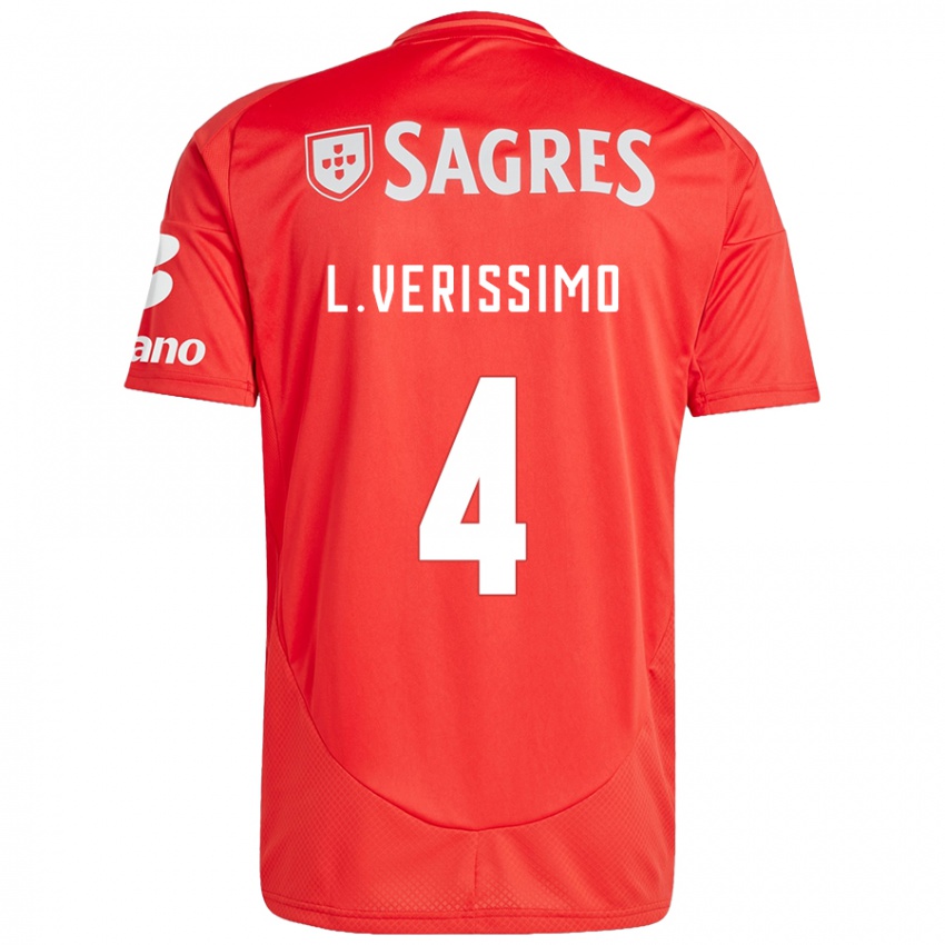 Férfi Lucas Verissimo #4 Piros Fehér Hazai Jersey 2024/25 Mez Póló Ing