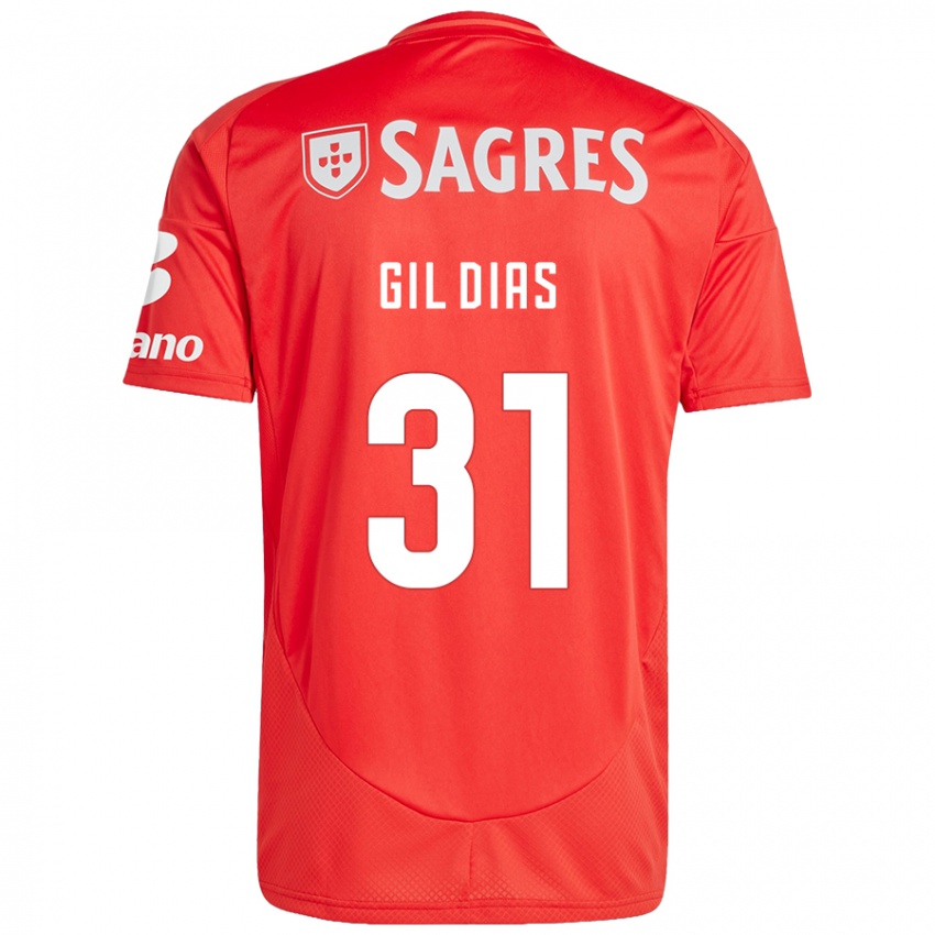 Férfi Gil Dias #31 Piros Fehér Hazai Jersey 2024/25 Mez Póló Ing