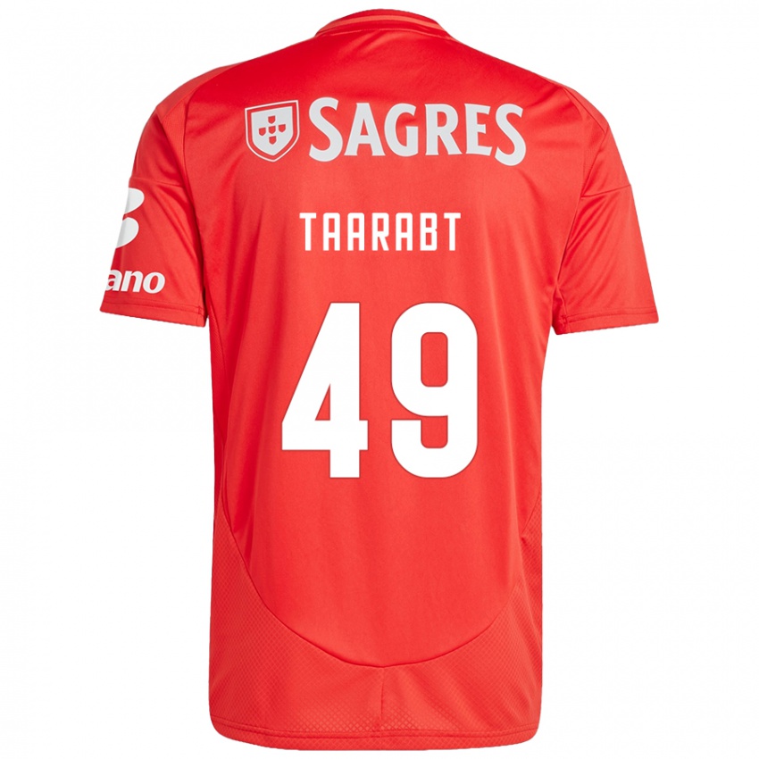 Férfi Adel Taarabt #49 Piros Fehér Hazai Jersey 2024/25 Mez Póló Ing