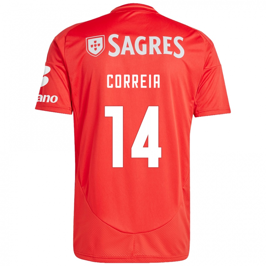 Férfi Carolina Correia #14 Piros Fehér Hazai Jersey 2024/25 Mez Póló Ing