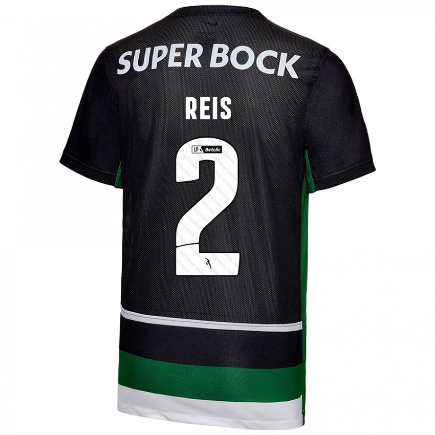 Férfi Matheus Reis #2 Fekete Fehér Zöld Hazai Jersey 2024/25 Mez Póló Ing