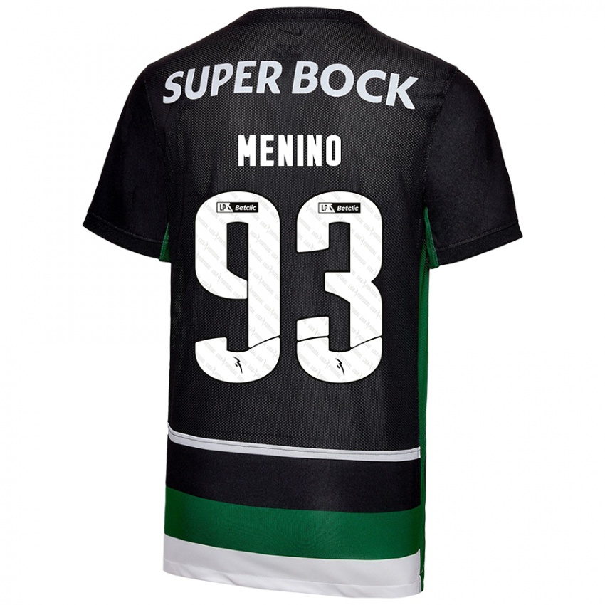 Férfi Miguel Menino #93 Fekete Fehér Zöld Hazai Jersey 2024/25 Mez Póló Ing