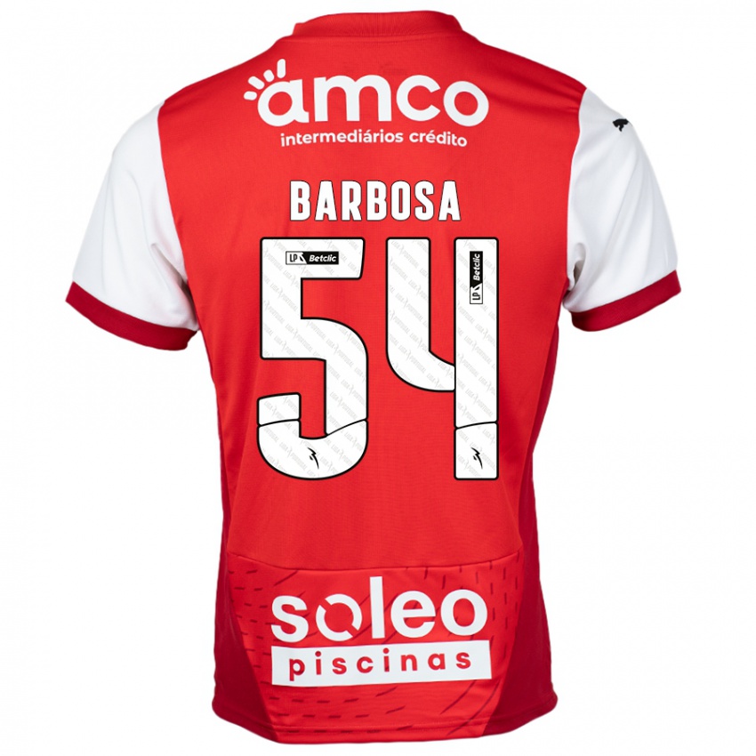 Férfi Guilherme Barbosa #54 Piros Fehér Hazai Jersey 2024/25 Mez Póló Ing