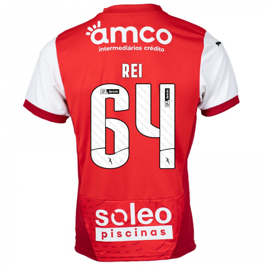 Férfi Ricardo Rei #64 Piros Fehér Hazai Jersey 2024/25 Mez Póló Ing