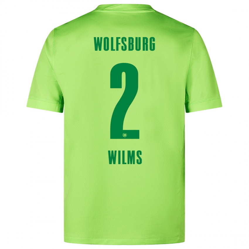 Férfi Lynn Wilms #2 Fluoreszkáló Zöld Hazai Jersey 2024/25 Mez Póló Ing