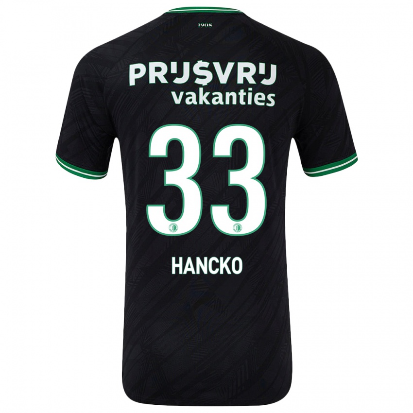 Férfi David Hancko #33 Fekete Zöld Idegenbeli Jersey 2024/25 Mez Póló Ing