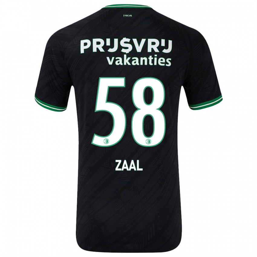 Férfi Timo Zaal #58 Fekete Zöld Idegenbeli Jersey 2024/25 Mez Póló Ing