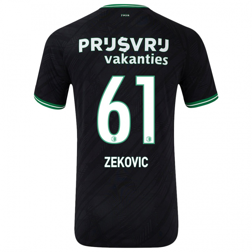 Férfi Aleks Zekovic #61 Fekete Zöld Idegenbeli Jersey 2024/25 Mez Póló Ing