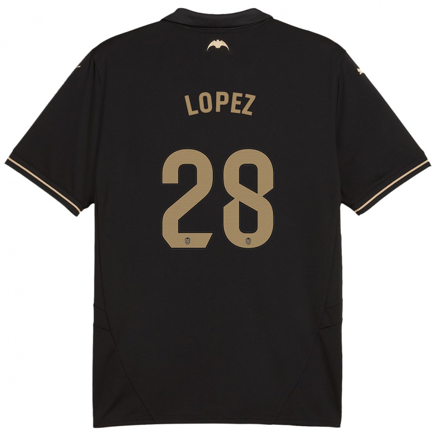 Férfi Saray Lopez #28 Fekete Idegenbeli Jersey 2024/25 Mez Póló Ing