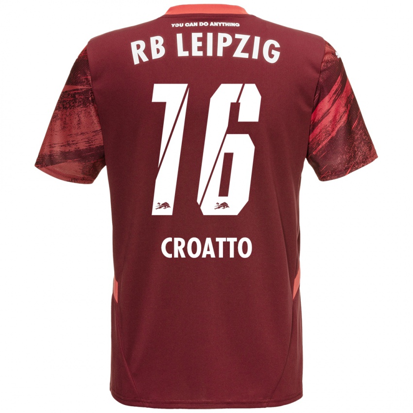 Férfi Michela Croatto #16 Burgundia Idegenbeli Jersey 2024/25 Mez Póló Ing