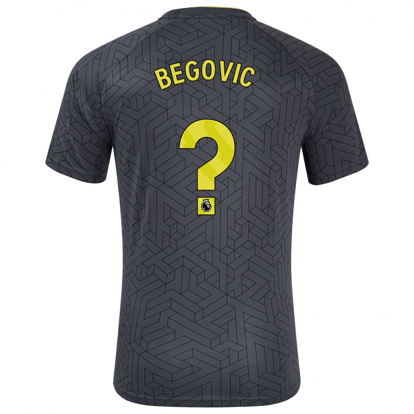 Férfi Asmir Begovic #0 Fekete Sárga Idegenbeli Jersey 2024/25 Mez Póló Ing