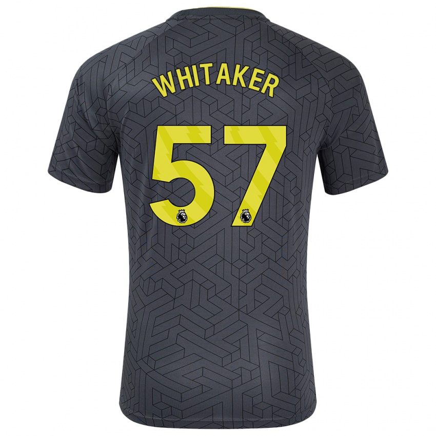 Férfi Charlie Whitaker #57 Fekete Sárga Idegenbeli Jersey 2024/25 Mez Póló Ing