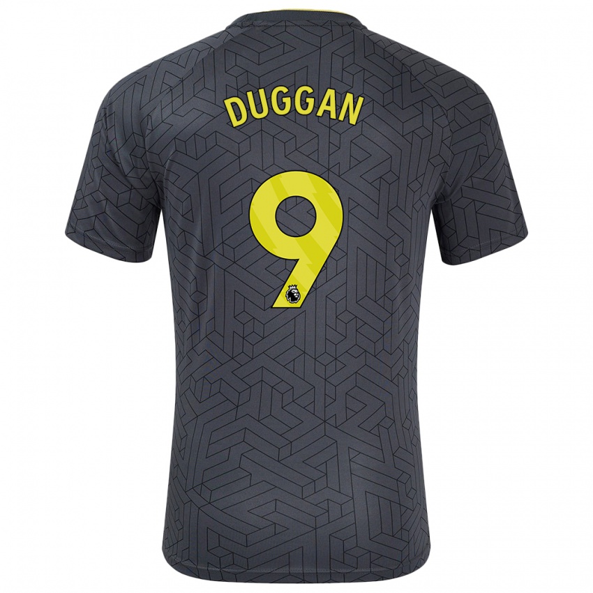 Férfi Toni Duggan #9 Fekete Sárga Idegenbeli Jersey 2024/25 Mez Póló Ing