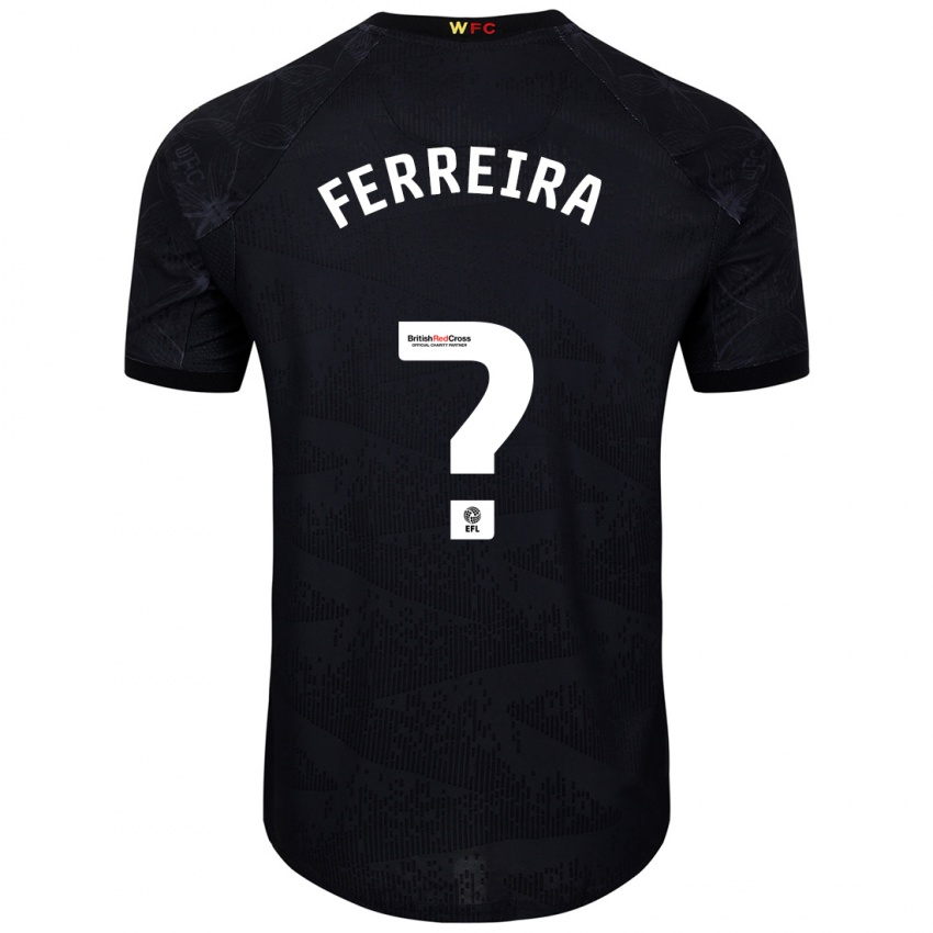 Férfi João Ferreira #0 Fekete Fehér Idegenbeli Jersey 2024/25 Mez Póló Ing