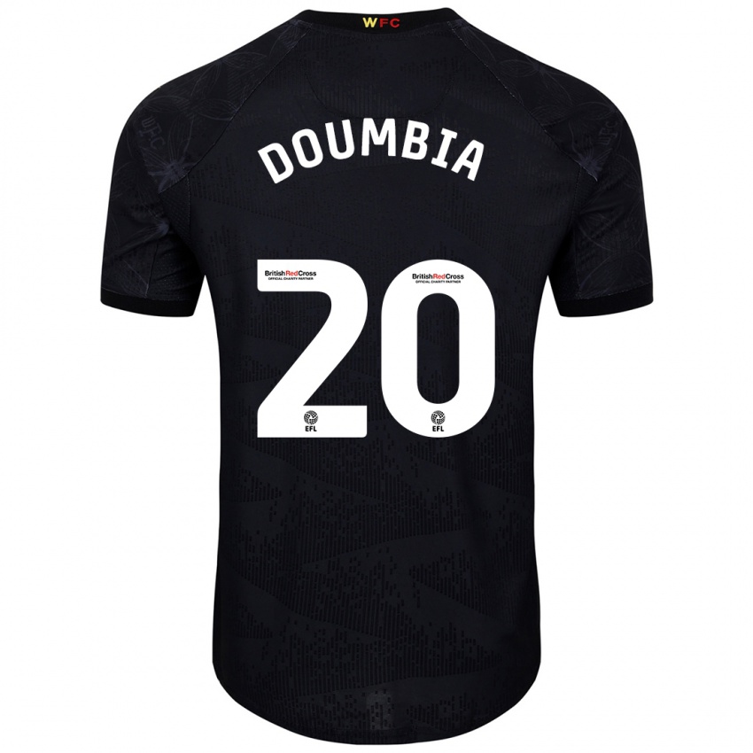 Férfi Mamadou Doumbia #20 Fekete Fehér Idegenbeli Jersey 2024/25 Mez Póló Ing