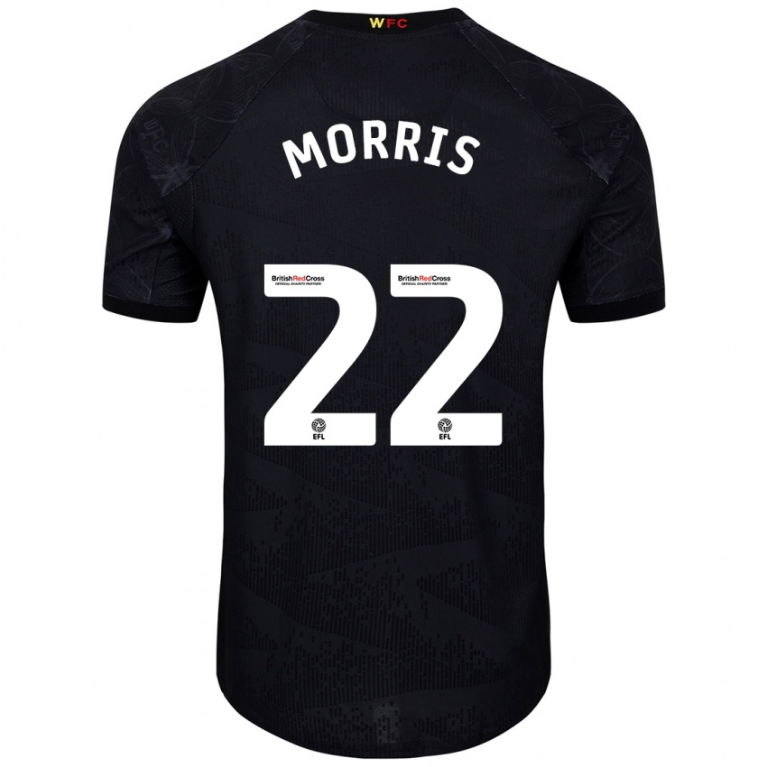 Férfi James Morris #22 Fekete Fehér Idegenbeli Jersey 2024/25 Mez Póló Ing