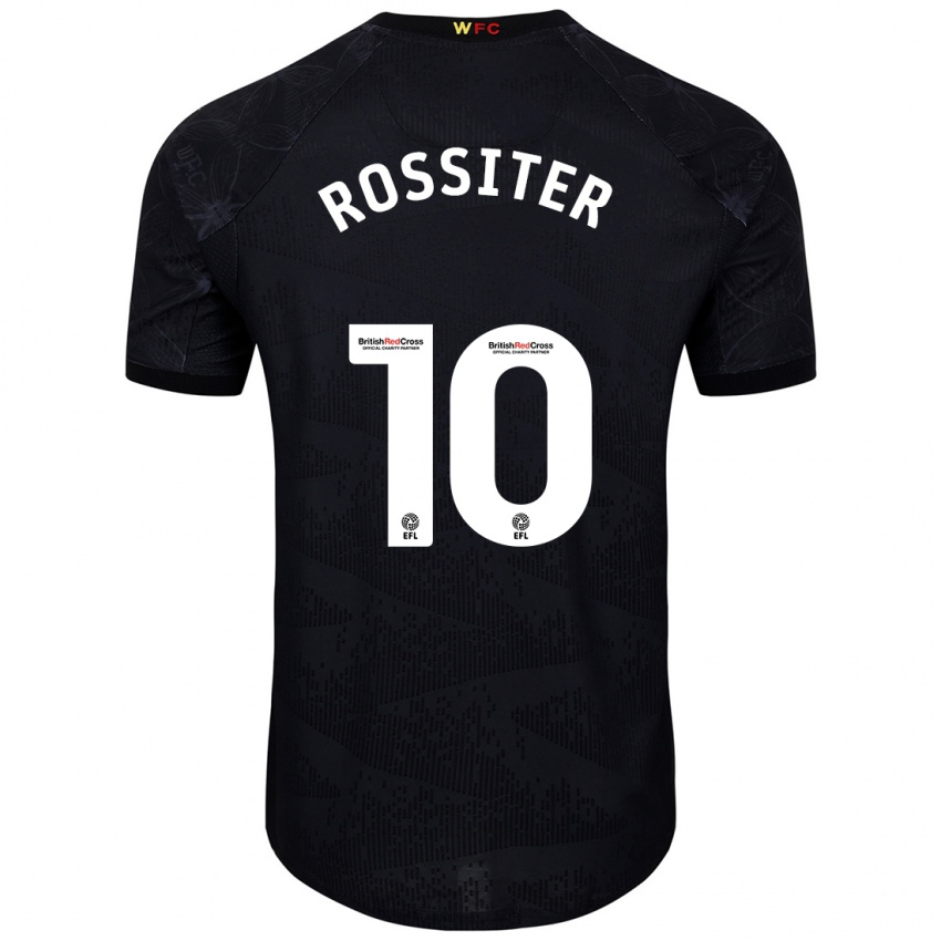 Férfi Annie Rossiter #10 Fekete Fehér Idegenbeli Jersey 2024/25 Mez Póló Ing