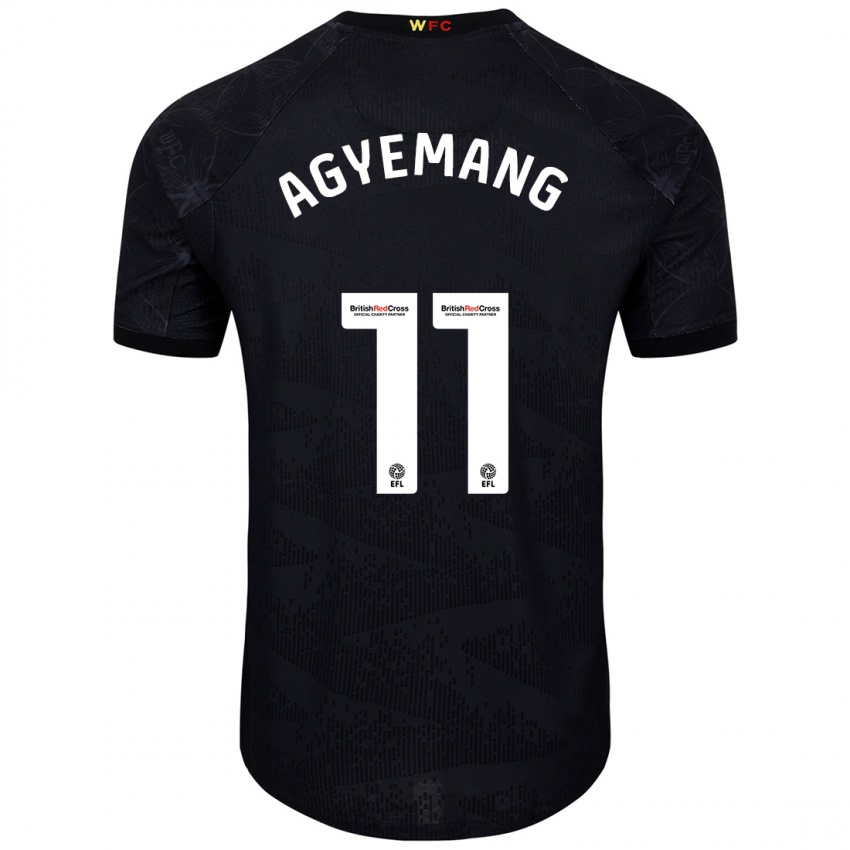 Férfi Michelle Agyemang #11 Fekete Fehér Idegenbeli Jersey 2024/25 Mez Póló Ing