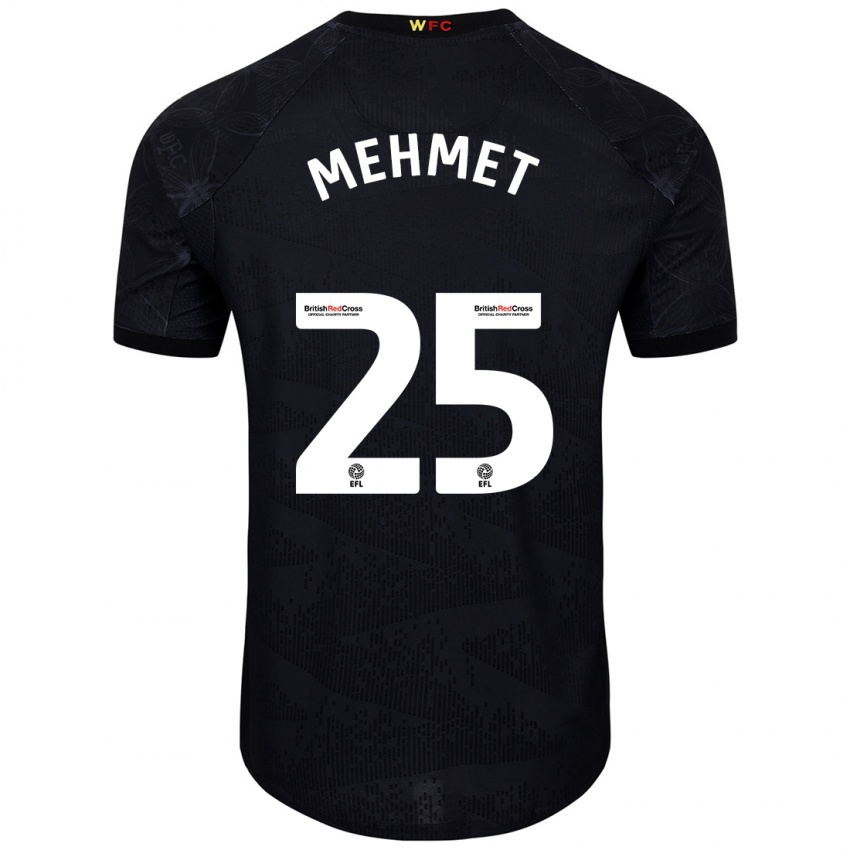 Férfi Melis Mehmet #25 Fekete Fehér Idegenbeli Jersey 2024/25 Mez Póló Ing