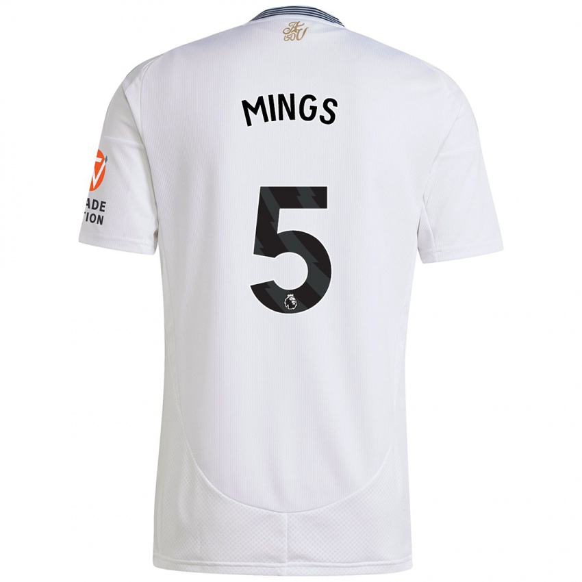 Férfi Tyrone Mings #5 Fehér Idegenbeli Jersey 2024/25 Mez Póló Ing