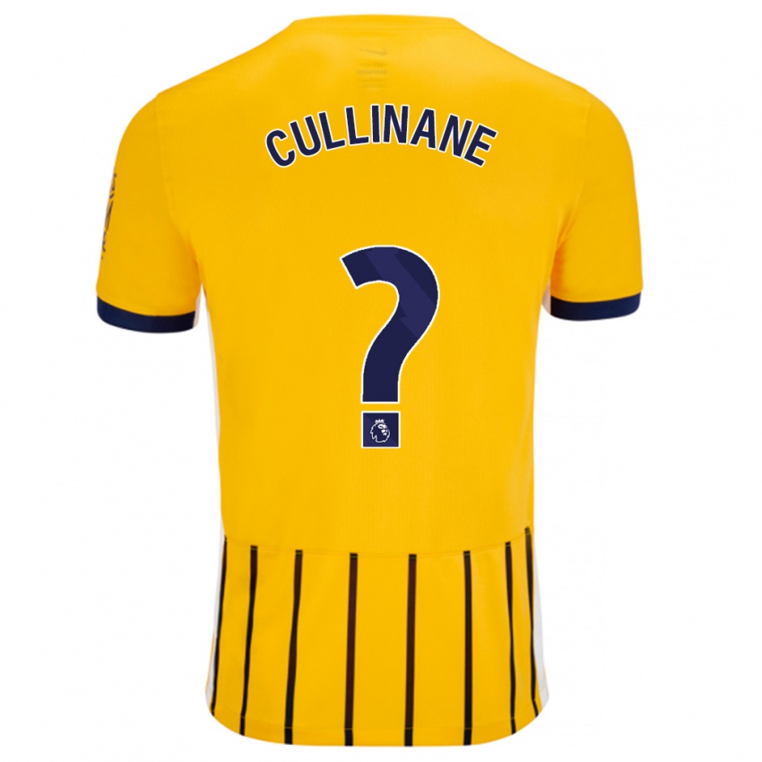 Férfi Billy-Ray Cullinane #0 Arany Kék Csíkos Idegenbeli Jersey 2024/25 Mez Póló Ing