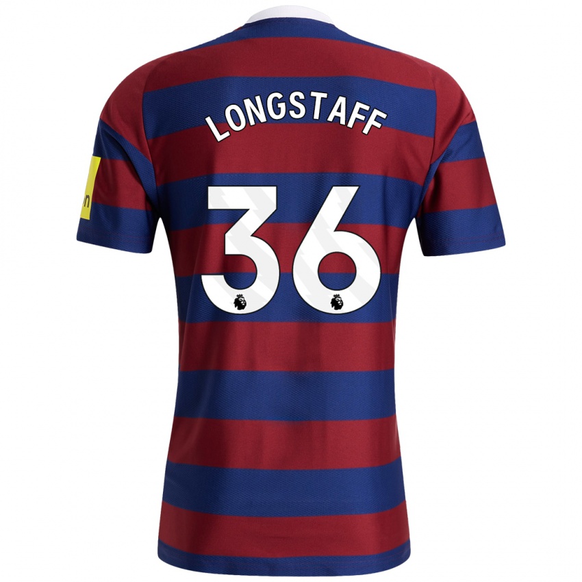 Férfi Sean Longstaff #36 Bordó Sötétkék Idegenbeli Jersey 2024/25 Mez Póló Ing