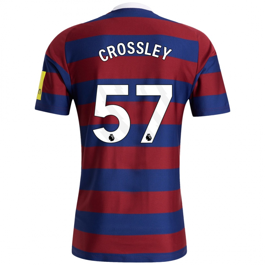 Férfi Kyle Crossley #57 Bordó Sötétkék Idegenbeli Jersey 2024/25 Mez Póló Ing