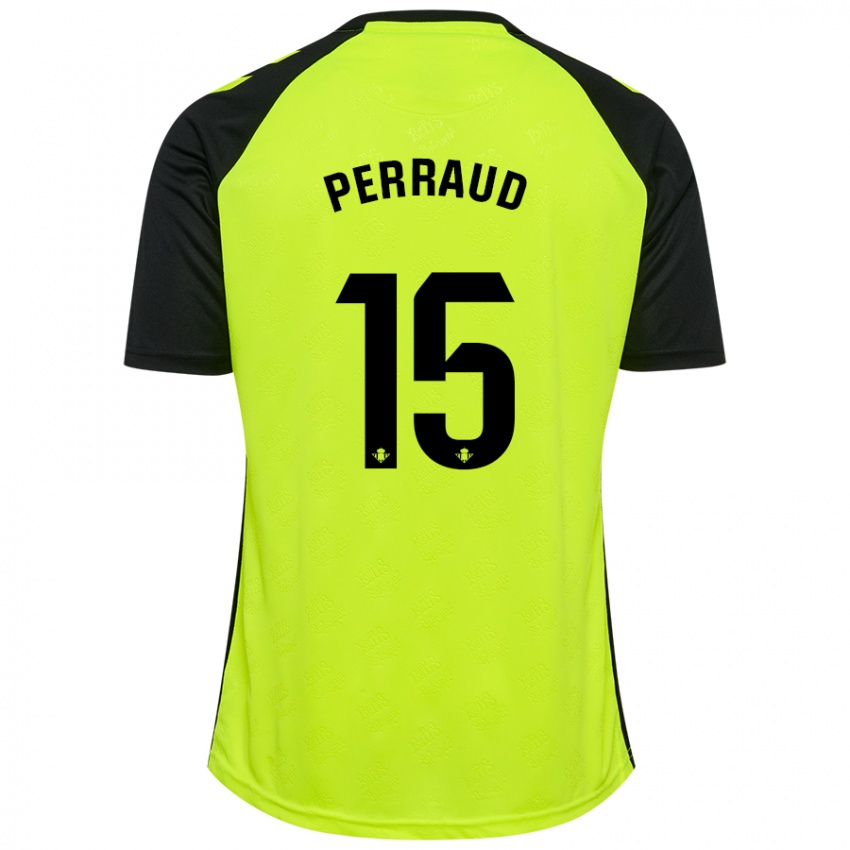 Férfi Romain Perraud #15 Fluoreszkáló Sárga Fekete Idegenbeli Jersey 2024/25 Mez Póló Ing