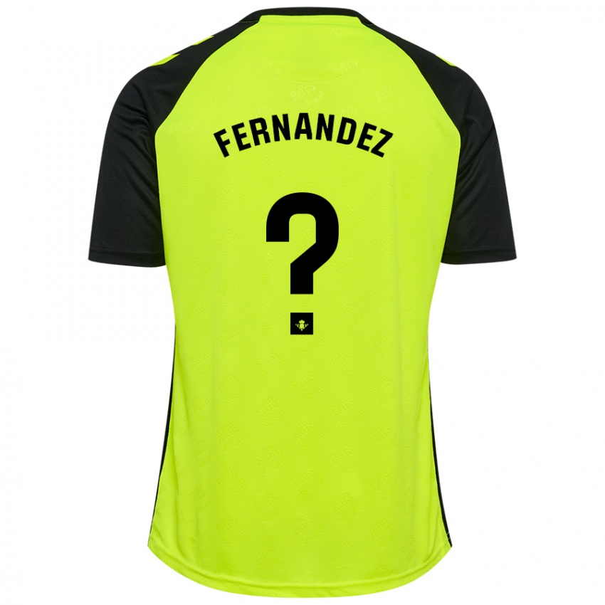 Férfi Nicolás Fernández #0 Fluoreszkáló Sárga Fekete Idegenbeli Jersey 2024/25 Mez Póló Ing