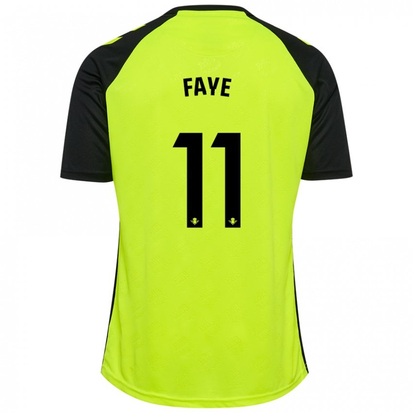 Férfi Souleymane Faye #11 Fluoreszkáló Sárga Fekete Idegenbeli Jersey 2024/25 Mez Póló Ing