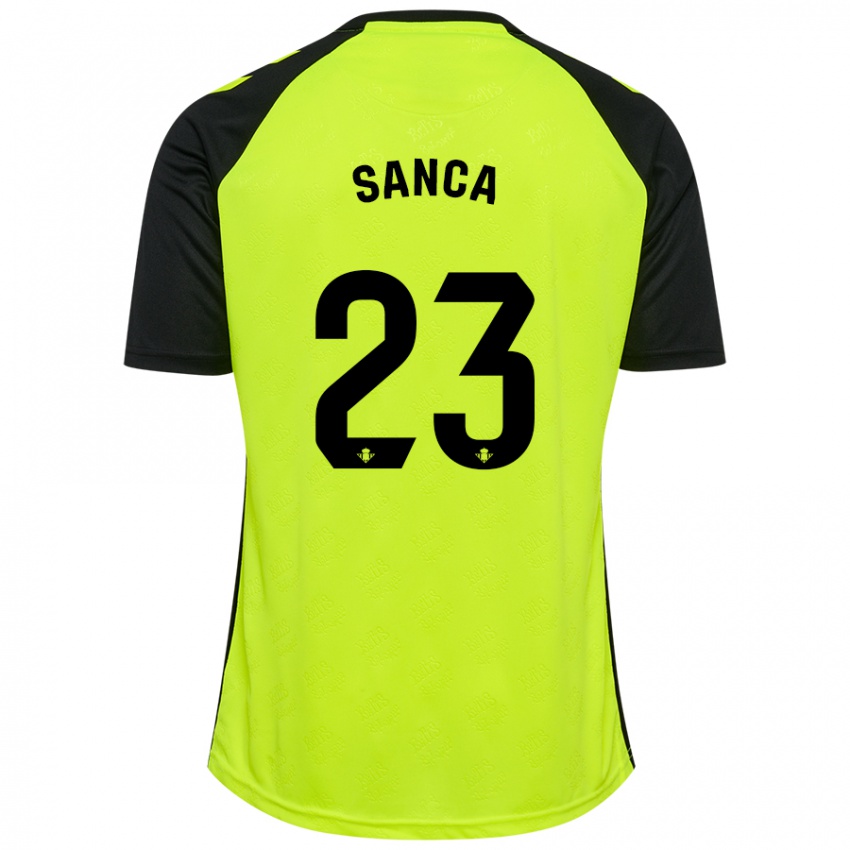 Férfi Marciano Sanca #23 Fluoreszkáló Sárga Fekete Idegenbeli Jersey 2024/25 Mez Póló Ing