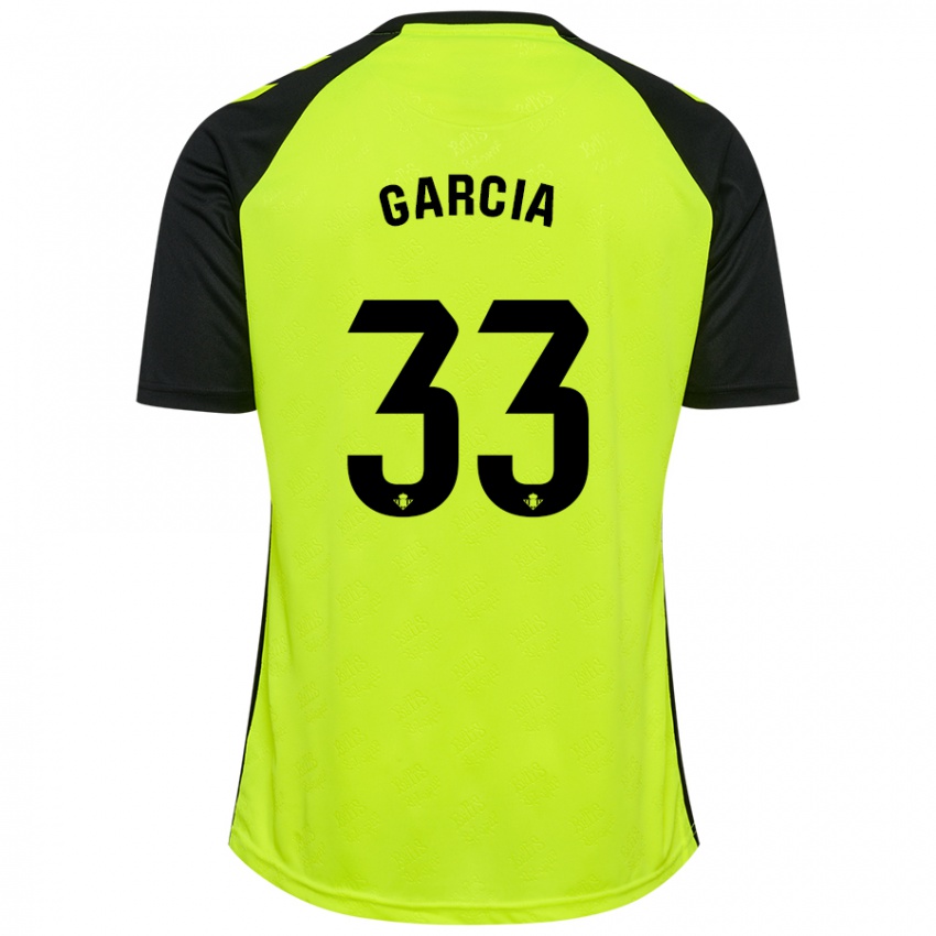 Férfi Pablo García #33 Fluoreszkáló Sárga Fekete Idegenbeli Jersey 2024/25 Mez Póló Ing