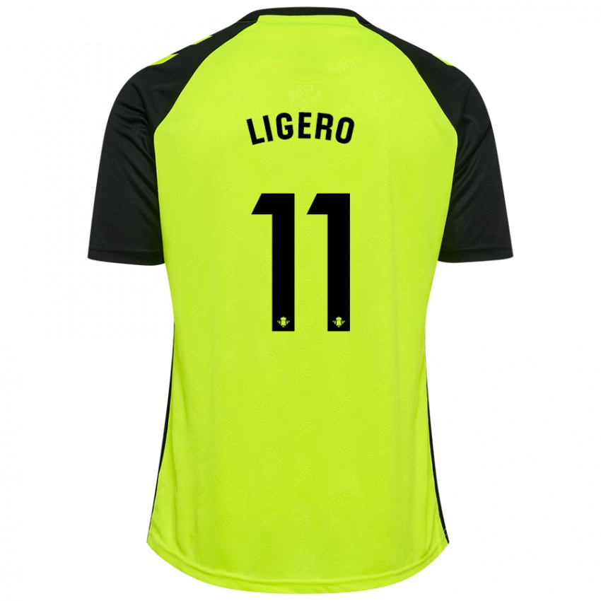 Férfi Nuria Ligero #11 Fluoreszkáló Sárga Fekete Idegenbeli Jersey 2024/25 Mez Póló Ing