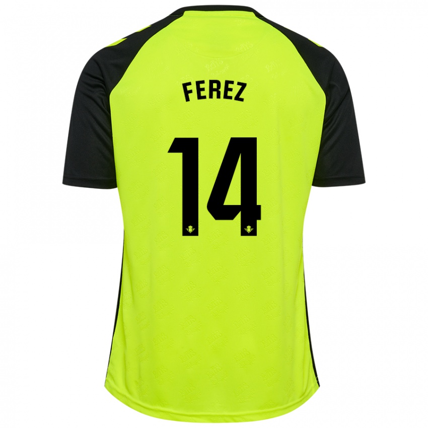 Férfi Carolina Férez #14 Fluoreszkáló Sárga Fekete Idegenbeli Jersey 2024/25 Mez Póló Ing