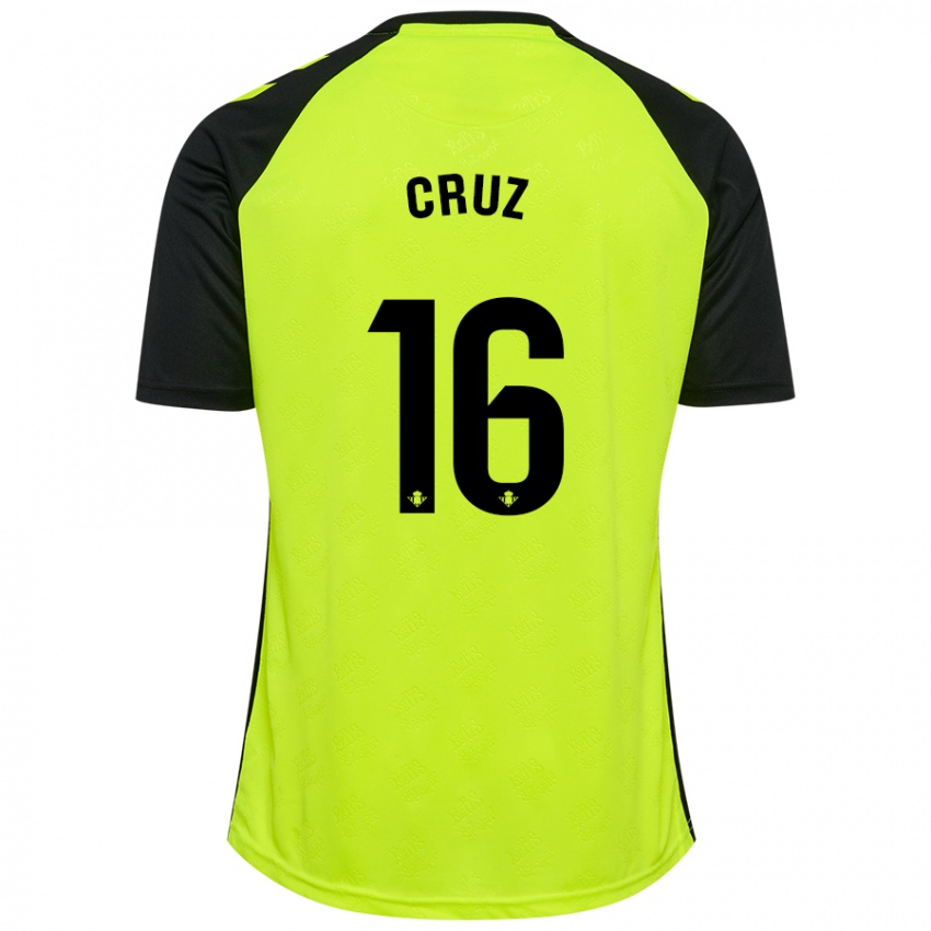 Férfi Juan Cruz #16 Fluoreszkáló Sárga Fekete Idegenbeli Jersey 2024/25 Mez Póló Ing