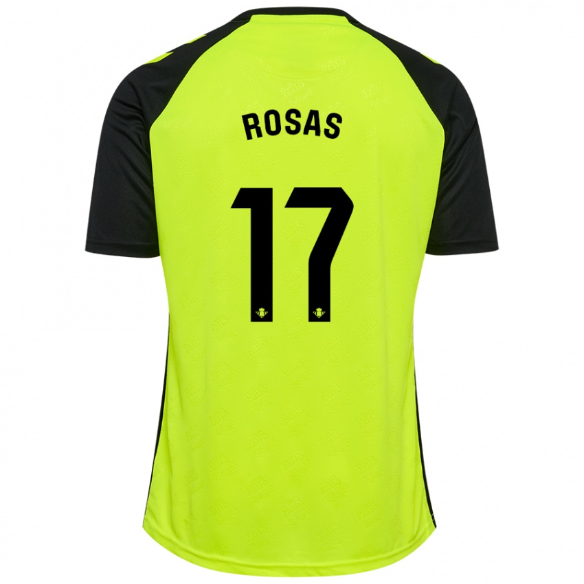 Férfi Berto Rosas #17 Fluoreszkáló Sárga Fekete Idegenbeli Jersey 2024/25 Mez Póló Ing