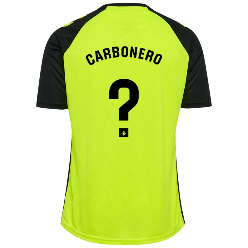 Férfi Marco Carbonero #0 Fluoreszkáló Sárga Fekete Idegenbeli Jersey 2024/25 Mez Póló Ing