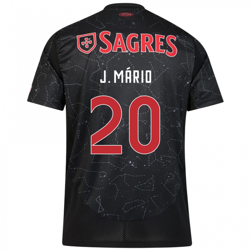 Férfi Joao Mario #20 Fekete Piros Idegenbeli Jersey 2024/25 Mez Póló Ing