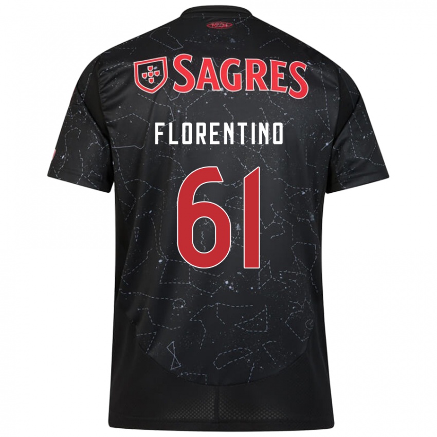 Férfi Florentino #61 Fekete Piros Idegenbeli Jersey 2024/25 Mez Póló Ing