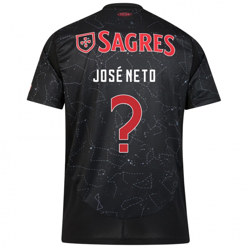 Férfi José Neto #0 Fekete Piros Idegenbeli Jersey 2024/25 Mez Póló Ing