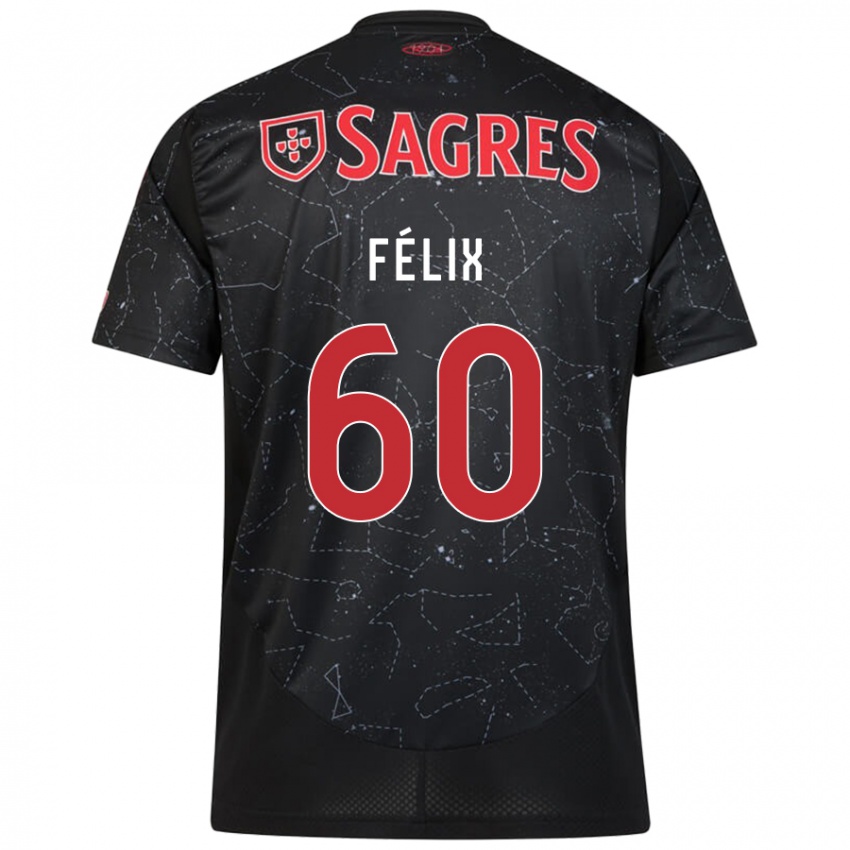 Férfi Nuno Félix #60 Fekete Piros Idegenbeli Jersey 2024/25 Mez Póló Ing