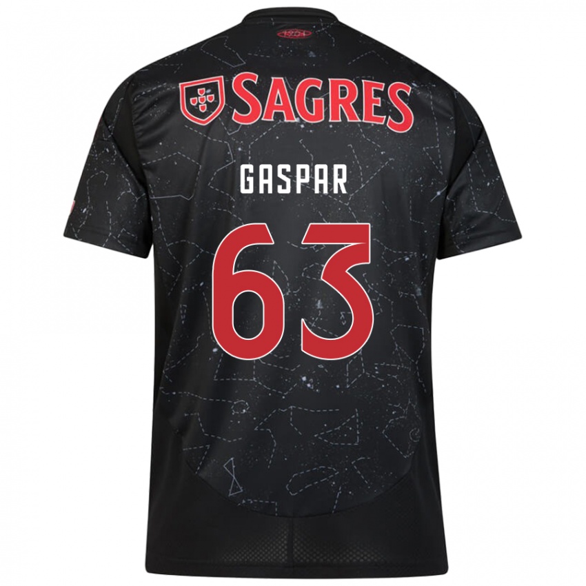 Férfi Guilherme Gaspar #63 Fekete Piros Idegenbeli Jersey 2024/25 Mez Póló Ing