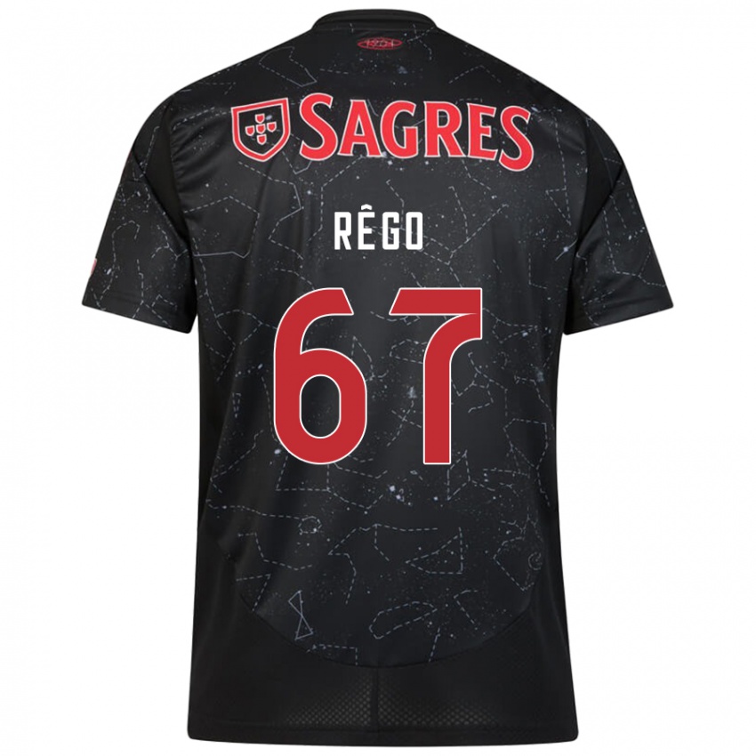 Férfi Rodrigo Rêgo #67 Fekete Piros Idegenbeli Jersey 2024/25 Mez Póló Ing