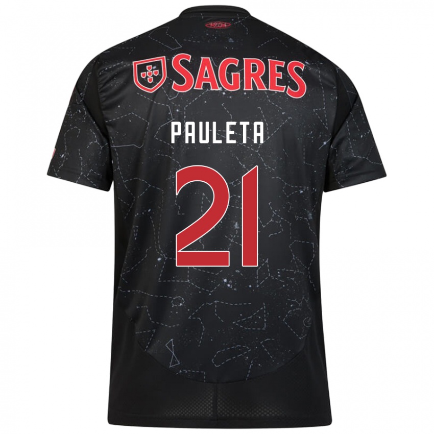 Férfi Pauleta #21 Fekete Piros Idegenbeli Jersey 2024/25 Mez Póló Ing