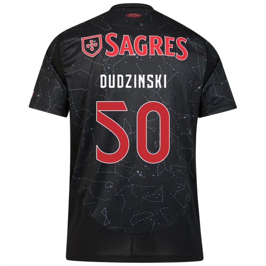 Férfi Marcel Dudzinski #50 Fekete Piros Idegenbeli Jersey 2024/25 Mez Póló Ing