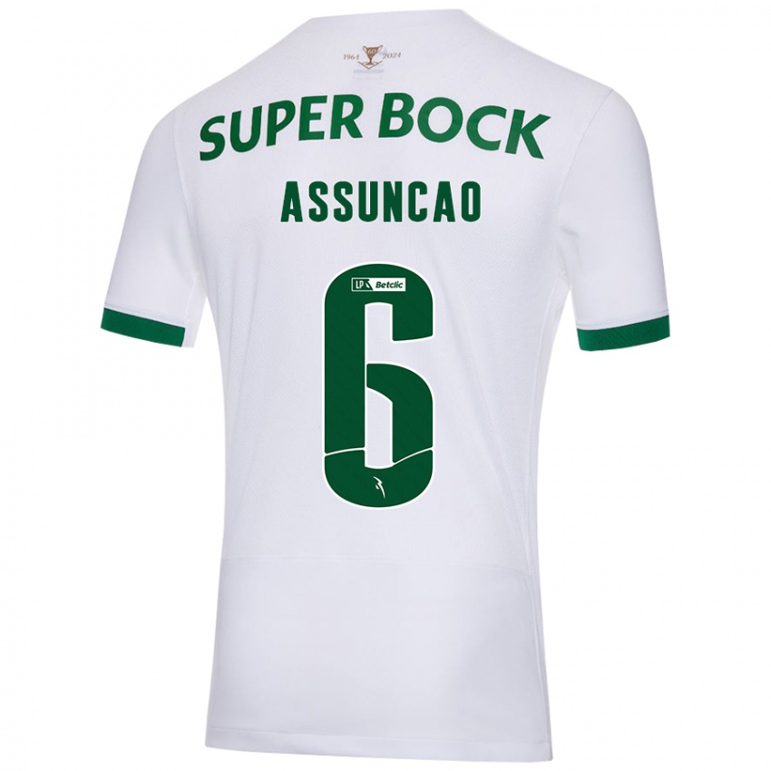 Férfi João Assunção #6 Fehér Zöld Idegenbeli Jersey 2024/25 Mez Póló Ing